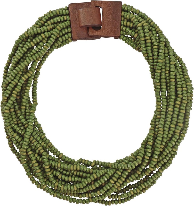 Coiris Beaded Strand Necklace for Women Boho Chunky Beaded Strand Necklace Bohemian Summer Beach Necklace Jewelry for Women(N0059-Black) - Image 1